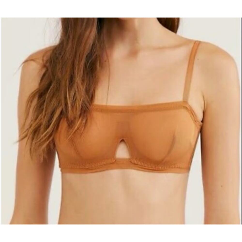 Mesh Balconette Bralette in Caramel